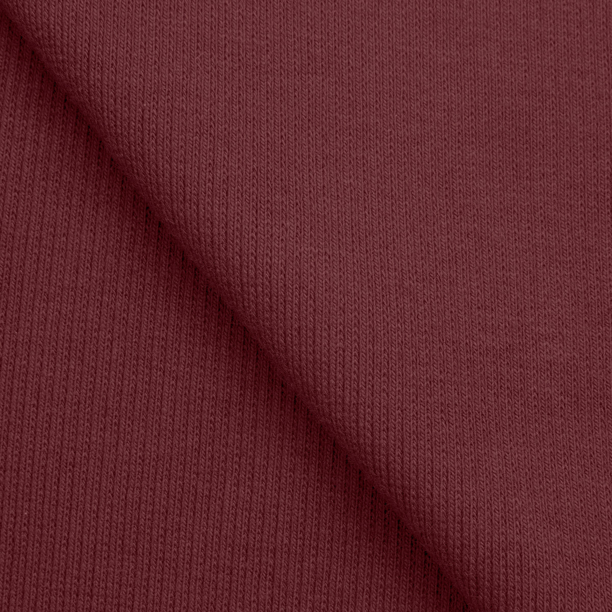 COTTON 1X1 RIB KNIT FABRIC WITH ELASTANE - BURGUNDY BROWN - 220 GSM