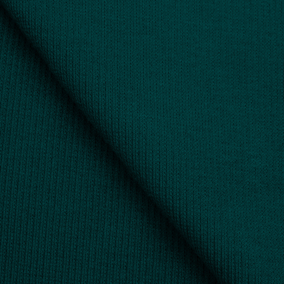 COTTON 1X1 RIB KNIT FABRIC WITH ELASTANE - DARK TEAL - 220 GSM