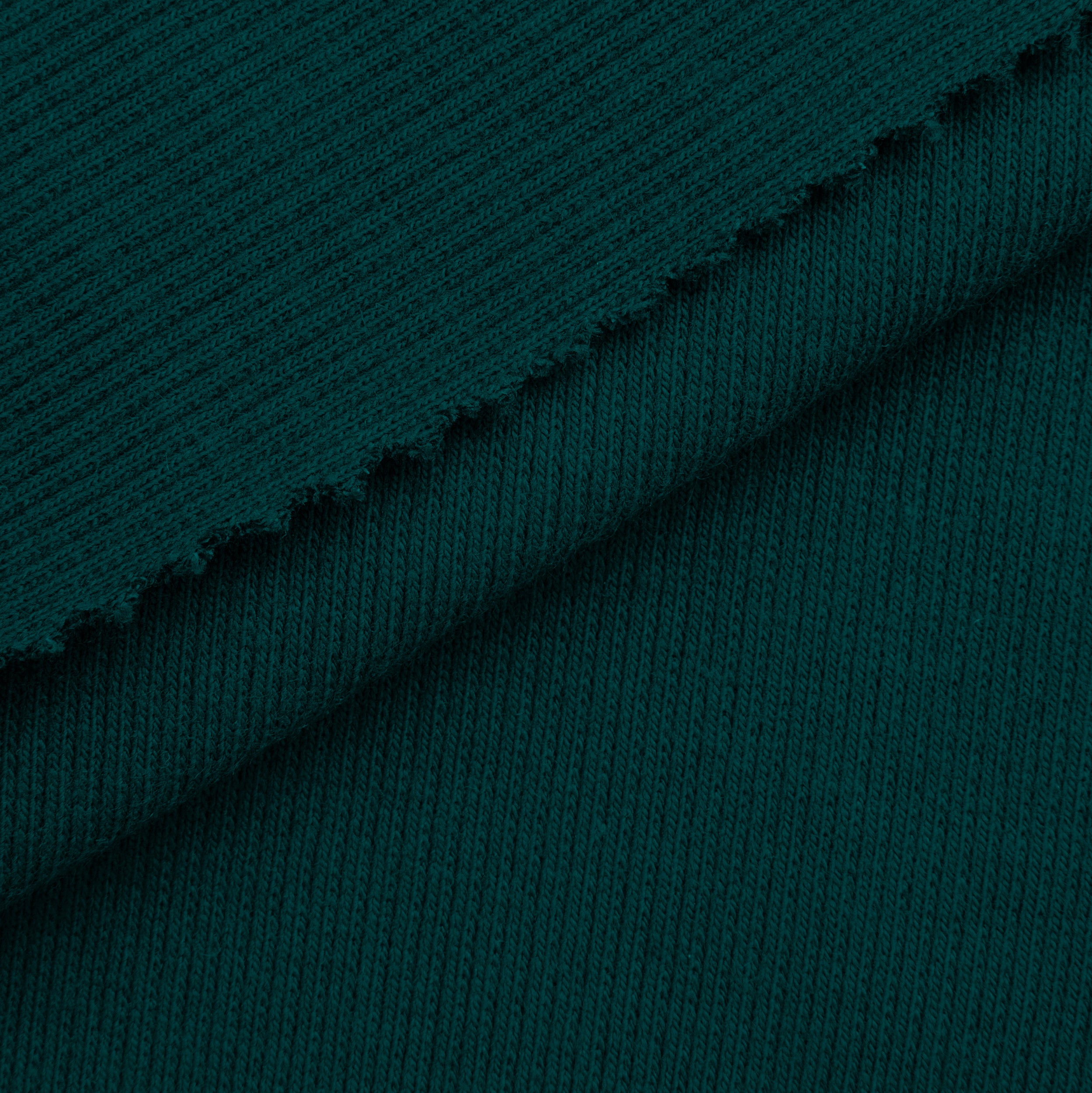 COTTON 1X1 RIB KNIT FABRIC WITH ELASTANE - DARK TEAL - 220 GSM