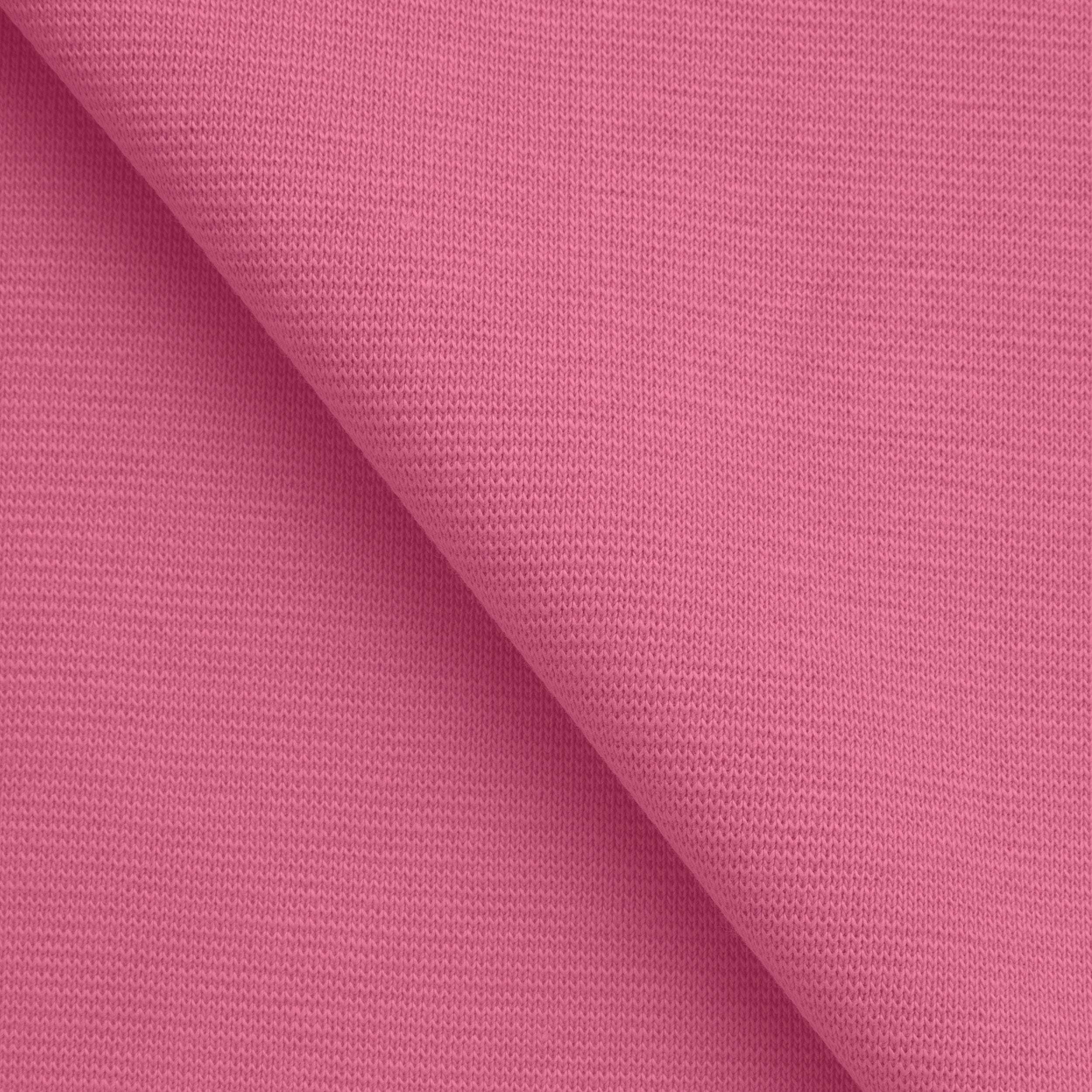 COTTON 1X1 RIB KNIT FABRIC WITH ELASTANE - VIVID PINK - 220 GSM