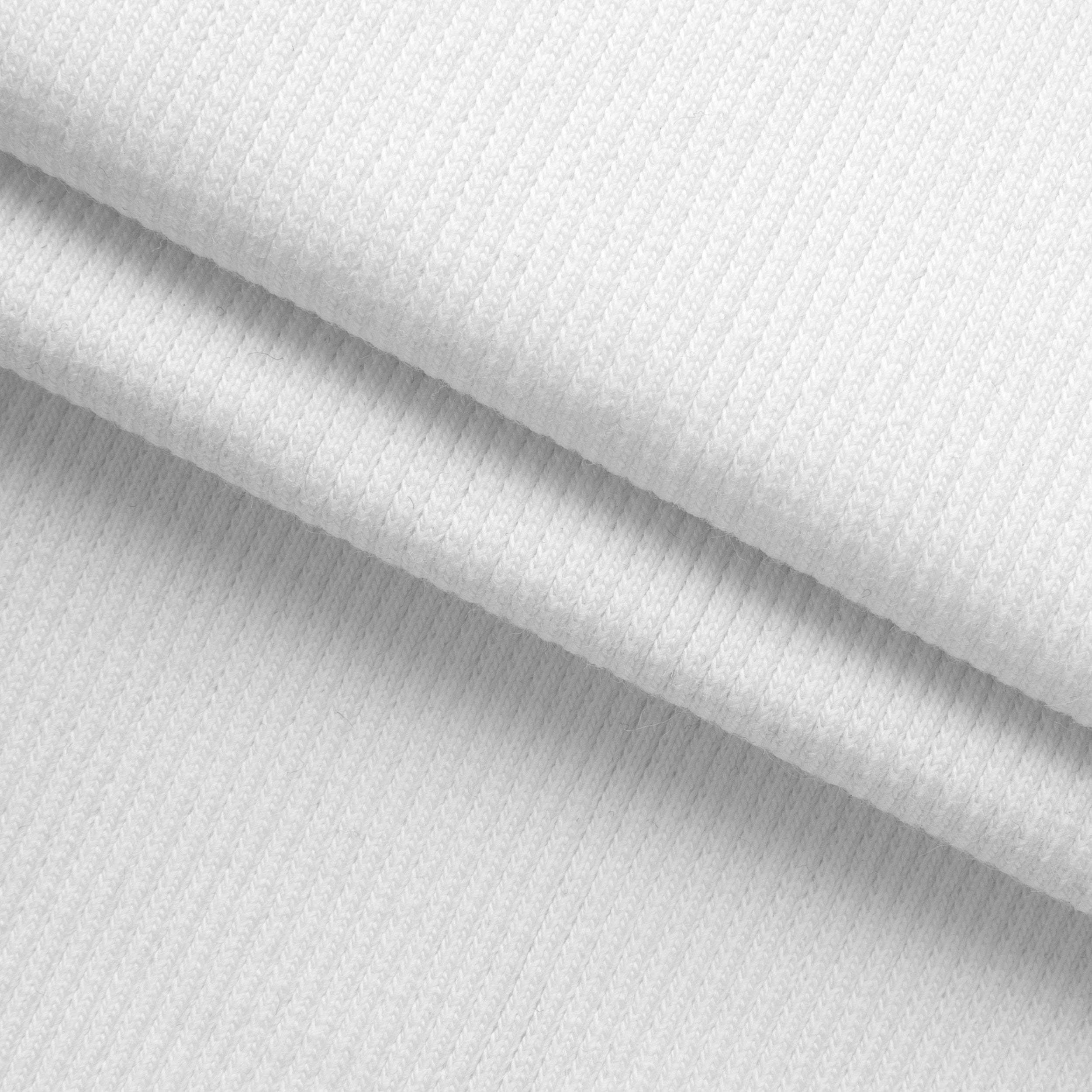 COTTON 2X1 RIB KNIT FABRIC WITH ELASTANE - WARM WHITE - 350 GSM
