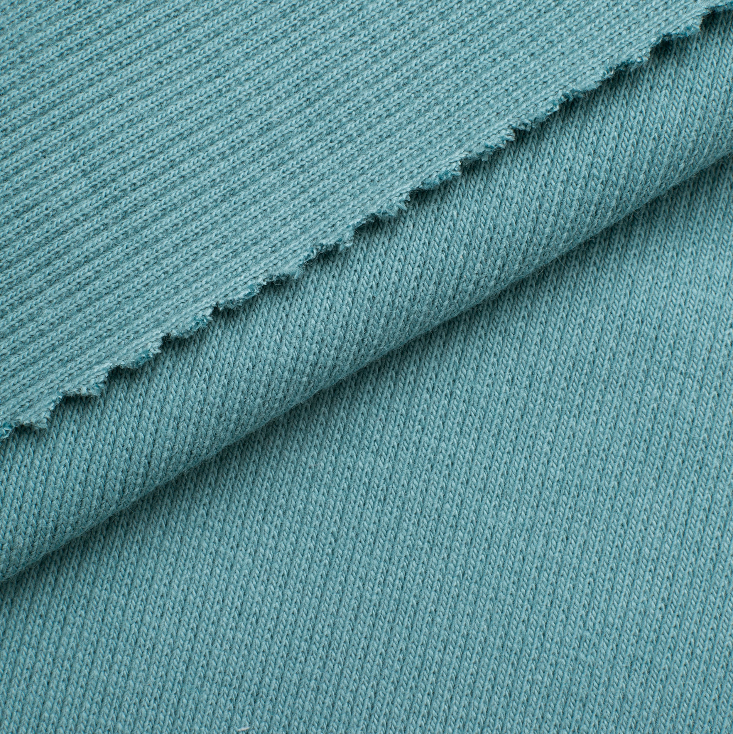 COTTON 2X1 RIB KNIT FABRIC WITH ELASTANE - STEEL BLUE - 350 GSM