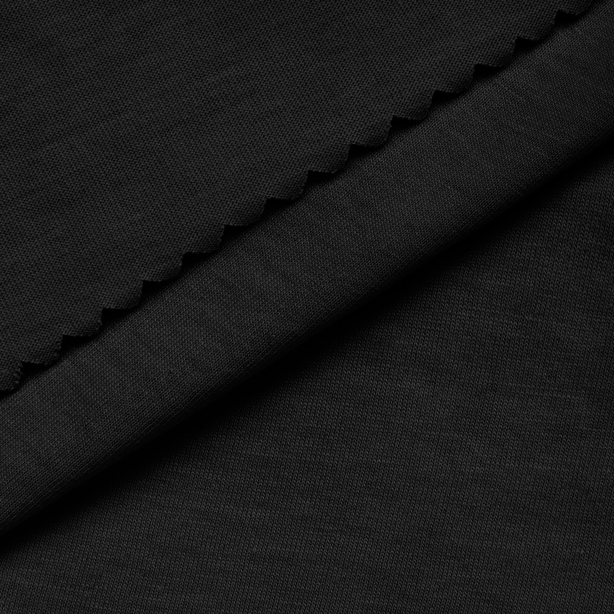 LIGHTWEIGHT COTTON JERSEY KNIT - BLACK